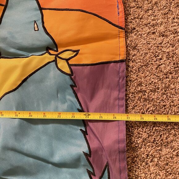 Moon In The Desert With Howling Wolf Nylon Garden Banner Flag Approx 39”X 27” - Picture 3 of 4